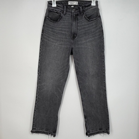 Abercrombie & Fitch Womens 28 Jeans The Ankle Straight Ultra High Rise Charcoal - Picture 1 of 10